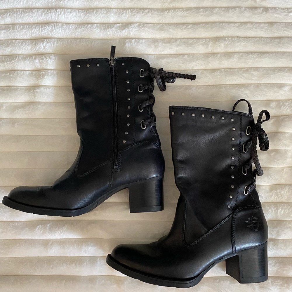 Harley-Davidson Black Lace-Up Women's Boots